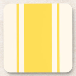 Coastal Stripe Coaster - Yellow & Cream Bier Onderzetter