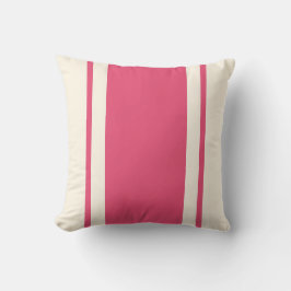 Coastal Stripe Throw Pillow – Raspberry & Cream Kussen