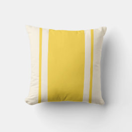 Coastal Stripe Throw Pillow – Yellow & Cream Kussen