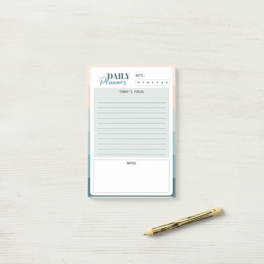 Coastal Stripes Mini Dagelijkse Planner Post-it® Notes (Op bureau)