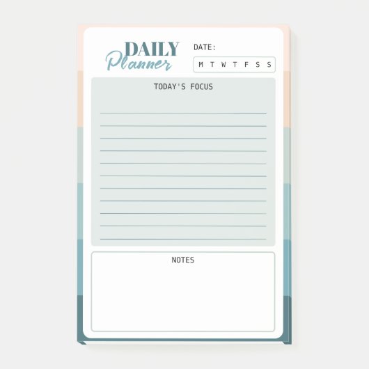 Coastal Stripes Mini Dagelijkse Planner Post-it® Notes (Voorkant)