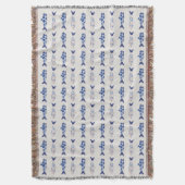 Coastal Style Blue Fish Pattern Shower Curtain Deken (Voorkant Verticaal)