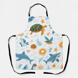 Coastal Summer All-Over Print Apron Gift Schort
