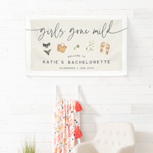 Coastal Summer "Girls Gone Mild" Bachelorette Spandoek (Insitu)