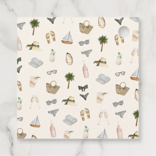 Coastal Summer Neutrals Bachelorette Party Bedankjes Labels (Achterkant)