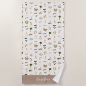 Coastal Summer Personalized Bachelorette Party Strandlaken (Voorkant)