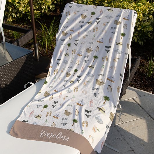 Coastal Summer Personalized Bachelorette Party Strandlaken