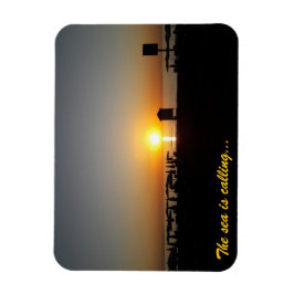 Coastal Summer Sunset Silhouette Magneet