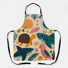 Coastal Sun All-Over Print Apron Gift Schort