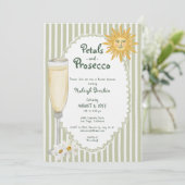 Coastal Sun Palm Petals & Prosecco Bridal Shower Kaart (Staand voorkant)