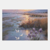 Coastal Sunset Iris & Egret Wrapping Paper (Voorkant 2)