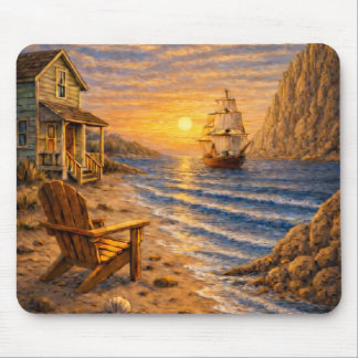 Coastal Sunset Sailing Mouse Pad Muismat
