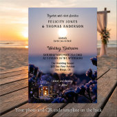 Coastal Sunset Winter Wedding Invitation Kaart