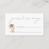 Coastal Surf Baby shower Guessing Game Kaart (Voorkant)