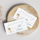 Coastal Surf Baby shower Guessing Game Kaart