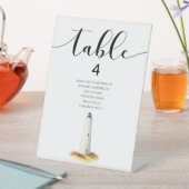 Coastal Table Number Reclamebord Met Voetstuk (Insitu)
