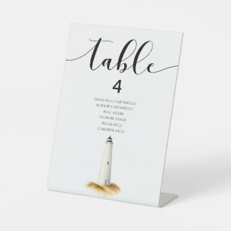 Coastal Table Number Reclamebord Met Voetstuk