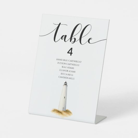 Coastal Table Number Reclamebord Met Voetstuk (Voorkant)
