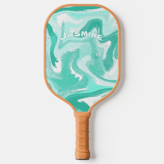 Coastal Teal and White Pickleball Paddle (Voorkant)