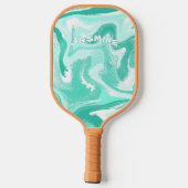 Coastal Teal and White Pickleball Paddle (Achterkant)