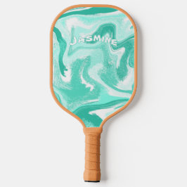 Coastal Teal and White Pickleball Paddle