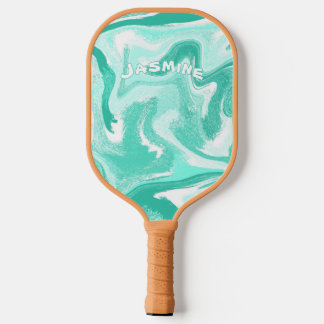 Coastal Teal and White Pickleball Paddle