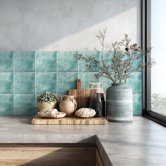 Coastal Teal Blue Watercolor Backsplash Tegeltje