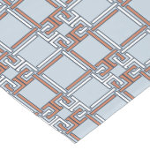 Coastal Terracotta Sky Blue Pattern Korte Tafelloper (Hoek)