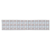 Coastal Terracotta Sky Blue Pattern Korte Tafelloper (Horizontaal)