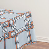 Coastal Terracotta Sky Blue Pattern Tafelkleed (Voorbeeld)