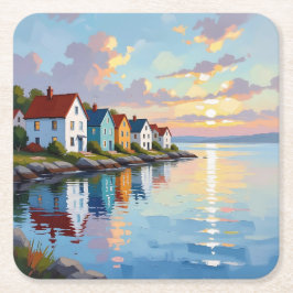Coastal Themed | Beach Homes on the Bay Kartonnen Onderzetters