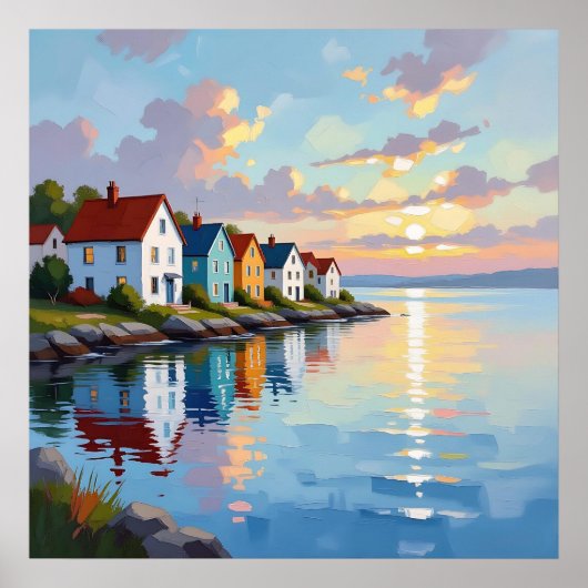 Coastal Themed | Beach Homes on the Bay Poster (Voorkant)