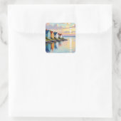 Coastal Themed | Beach Homes on the Bay   Vierkante Sticker (Tas)