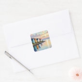 Coastal Themed | Beach Homes on the Bay   Vierkante Sticker (Envelop)