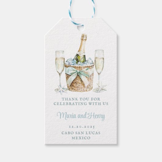 Coastal Toast | Beach Wedding Cadeaulabel (Voorkant)
