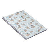 Coastal Toile Beach Scene Hand Drawn Seaside  Notitieboek (Rechterzijde)