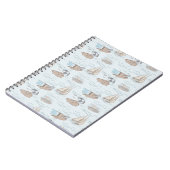 Coastal Toile Beach Scene Hand Drawn Seaside  Notitieboek (Linkerzijde)