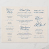 Coastal Toile Nautical Pattern Wedding Ceremony Flyer (Achterkant)