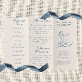 Coastal Toile Nautical Pattern Wedding Ceremony Flyer