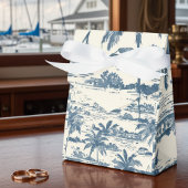 Coastal Toile Pattern Dusty Blue Wedding Bedankdoosjes