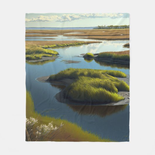 Coastal Tranquility Fleece Deken (Voorkant)