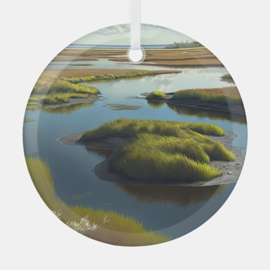 Coastal Tranquility Glas Ornament (Voorkant)