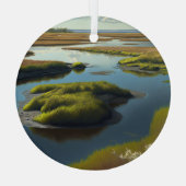 Coastal Tranquility Glas Ornament (Achterkant)