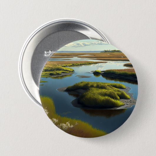 Coastal Tranquility Ronde Button 7,6 Cm (Voorkant /achterkant)