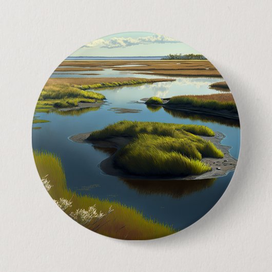 Coastal Tranquility Ronde Button 7,6 Cm (Voorkant)