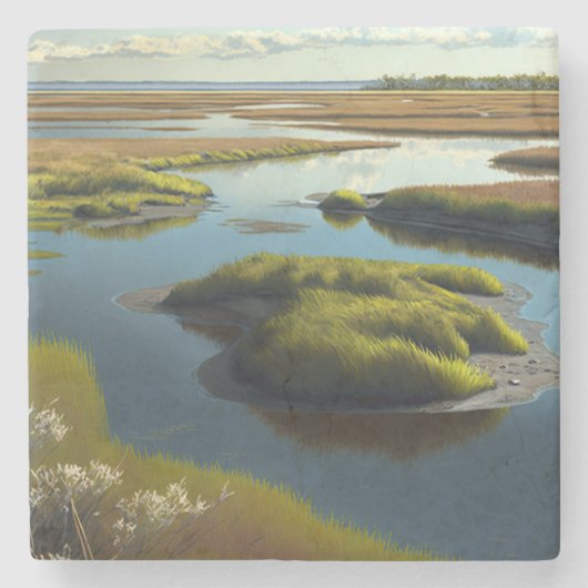 Coastal Tranquility Stenen Onderzetter (Voorkant)