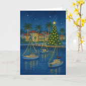 Coastal Tropics kerst Kaart (Gele Bloem)