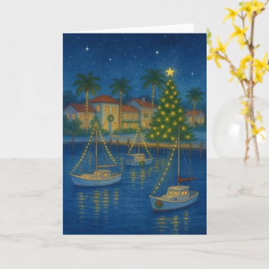 Coastal Tropics kerst Kaart (Gele Bloem)