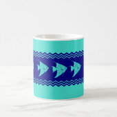 Coastal Turquoise Blue Angelfish Stripe Koffiemok (Center)