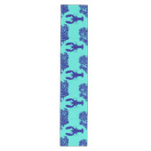 Coastal Turquoise Blue Lobster Pattern Medium Tafelloper (Voorkant)